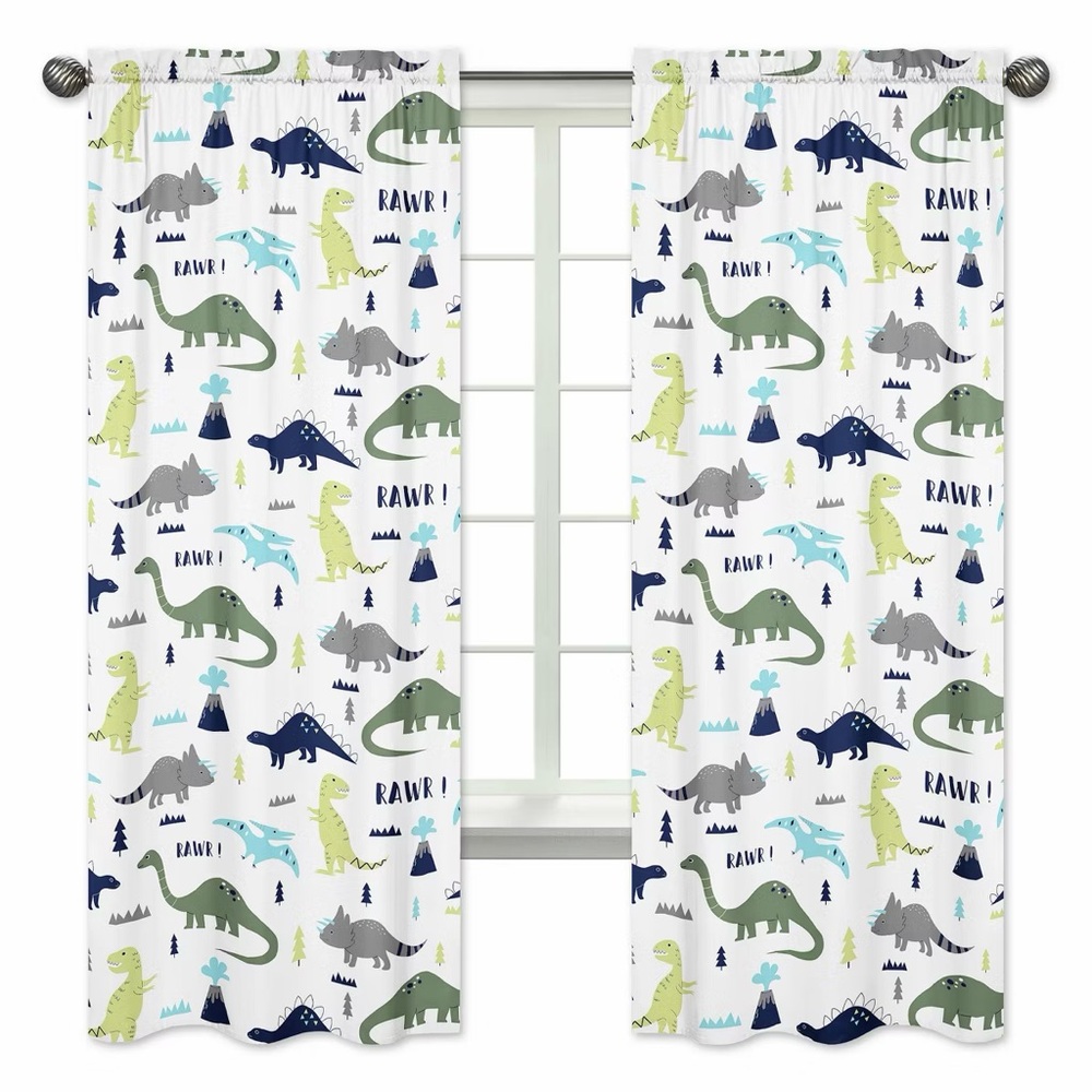 Dinosaur Curtain Panels (4) Sweet Jojo Designs
